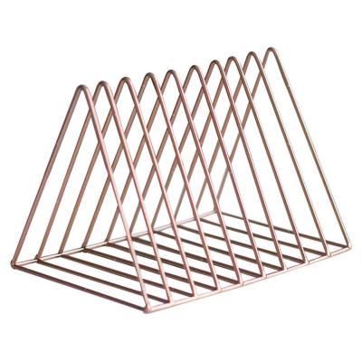 China Logo Paper Organizer Tray 9 Slots Desk Tray Desktop File Sorter Rose Gold Metal Mesh Wire Package Customized Metal for sale