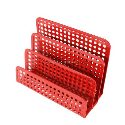 China 100% Eco-friendly WIDENY Flower Pattern Metal Wire Iron Mesh Office Desk 3 Hollow Posts 2 PACK Desktop Mail Sorter Letter Rack for sale