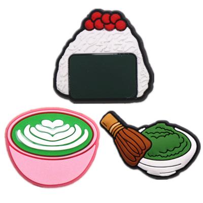 China Original Japanese Shoe Buckle PVC Foods Shoe Charms Rice Balls Matcha Wasabi Gardening Shoe Buckle Accessories Decorations Fit Kids Gifts F42AL for sale