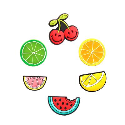 China Original Shoe Buckle PVC Fruit Shapes Lemon Cherry Shoe Charms Shoe Buckle Accessories Watermelon Decoration for Bracelets Kids Gifts for sale