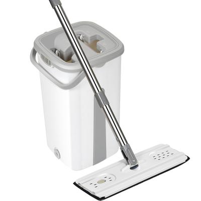 China New Design IS Viable Microfiber Flat Mop Spin Bucket Magic Compression Cleaning Mop for sale