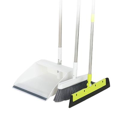 China Outdoor Eco-friendly Broom and Dustpan Reading Brush Household Broom and Dustpan Long Handle Easily Assembled Combined Broom and Dustpan for sale