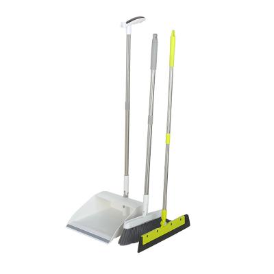 China Eco-friendly Dust Pan Broom Set With Extendable Handle Combined, Sturdiest Long Rise Broom Dustpan And Set Dust Broom for sale