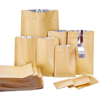 China OEM Recycled Paper Bag Paper Ziplock Packaging Materials Kraft Bags Kraft Paper Bag With Your Own Logo Coffee Custom Packaging for sale