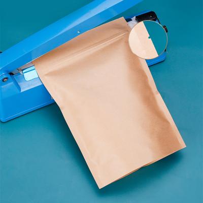 China Recycled Materials Customized Logo Eco Friendly Plastic Packaging Stand Up Ziplock Ziplock Recyclable Resealable Biodegradable Paper Ziplock Kraft Paper Bag for sale