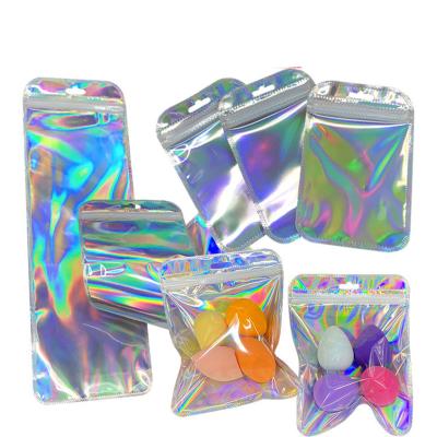 China Recyclable Ziplock Translucent Self-Seal Bag Pouch Pouches Laser Rose Factory Small Jewelry Zipper Bags Recyclable Gift Bag for sale