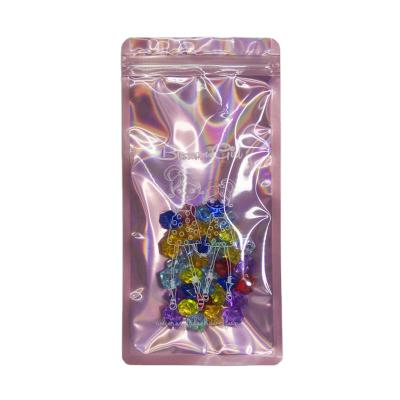 China Newest Laser Bag Pouches Recyclable Ziplock Translucent Self-Sealing Gift Bag Small Jewelry Zipper Bags for sale