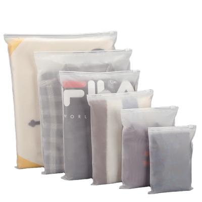 China New Matte Transparent Zipper Disposable Bag Plastic Frosted Packaging Bag Ziplock For Clothing for sale