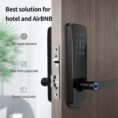 China Bedroom Tuya App WiFi Smart Rfid Card Digital Code Fingerprint Door Lock For Hotel Apartment Airbnb for sale