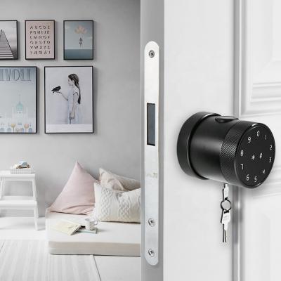 China Zinc Alloy Zinc Alloy Biometric App Door Lock Smart Door Lock Wifi Fingerprint Wifi Handle Electronic Handle Lock Black for sale