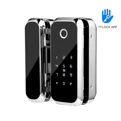 China Smart Bedroom Office Glass Door Lock Sliding Fingerprint APP Door Lock Digital Remote Control Glass Locks for sale