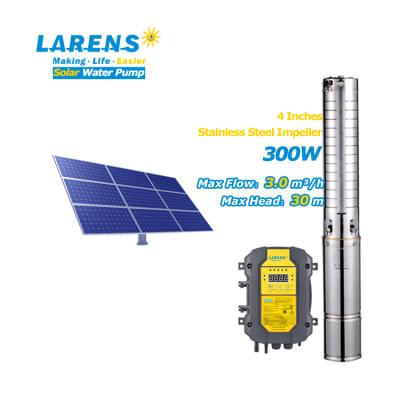 China Irrigation and Agriculture LARENS 4 Inch 300W Stainless Steel Impeller Solar Water Pumps for Irrigation for sale