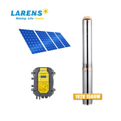 China LARENS Irrigation and Agriculture DC 1500W Solar Pump 2HP Solar Submersible Water Pump for Agriculture Irrigation for sale