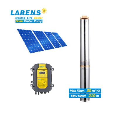 China Agriculture Irrigation LARENS Solar DC Water Pump 4 Inch Impeller Plastic Submersible Solar Pump For Agriculture Irrigation for sale