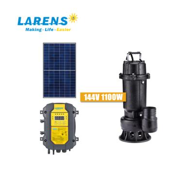 China Manufacturer Cheap Price Agriculture Irrigation Solar Water Pump Large Flow Submersible DC 1100W Solar Water Pump for sale