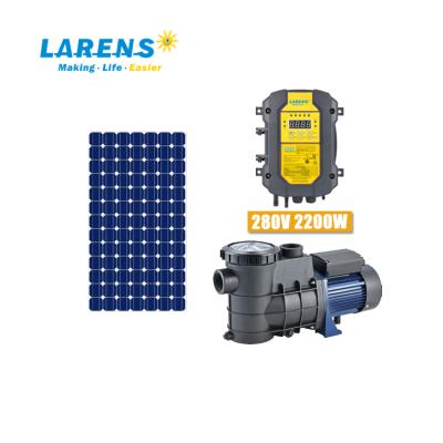 China LARENS Family Homes Solar Pump DC 2200W Solar Pool Pump Kit Swimming Pool Pump for sale