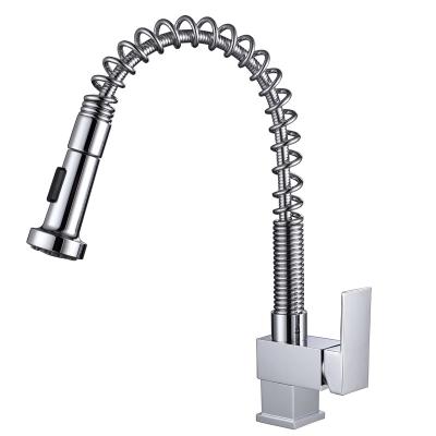 China Sense Faucets Pull Out Spout Chrome Kitchen Mixer Tap Spray Spout Wholesale Flexible Faucet For Kitchen Sink for sale