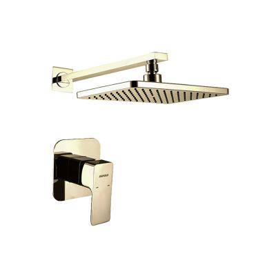 China Without Slide Bar China Quality Supplier Shower Set Brushed Gold Bathroom Shower Faucet Copper Shower for sale