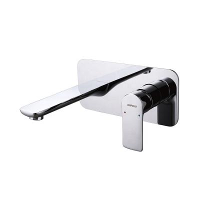 China Modern Design Wall Mount Basin Mixer Chrome Handle Bathroom Faucet Hidden Single Tap Hidden Sink Faucet for sale