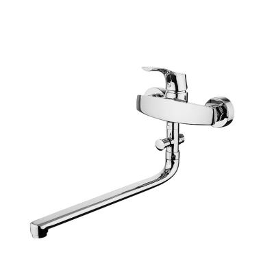 China Without Slide Bar EMPOLO Tub Shower Mixer Tap Brass Long Spout Wall Mounted Faucet for sale