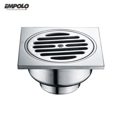 China Modern Bathroom Toilet Balcony Drains Chrome Shower Room Brass Floor Drain for sale