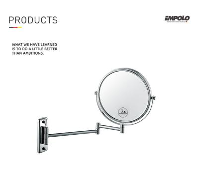 China Wall Mounted Magnifying Makeup Mirror Double Side Around Magnifying Brass Metal 3X for sale