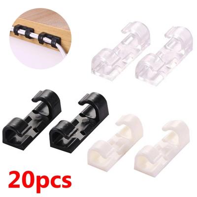 China Doors/On Behind Walls 20pcs Cable and Wire Bobbin Winder Workstation Organizer Clips Cable Management Cord Holder USB Charging Data Line for sale