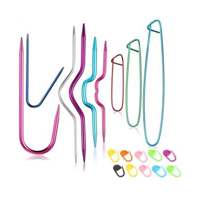 China Sewing Tools Sewing Cable Stitch Holder Safety Pins Wire Needle Stitch Markers Aluminum Weaving Knitting Needles for sale