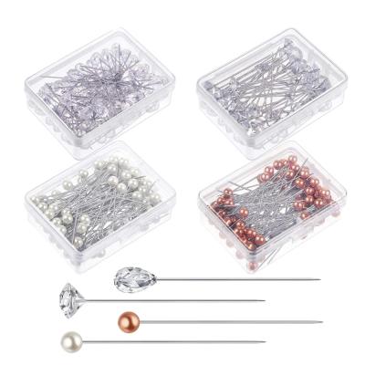 China 100pcs Crystal Head Corsage Straight Sewing Jewelry Pins For Sewing Jewelry Wedding Party Decorations Beads Head Pins for sale