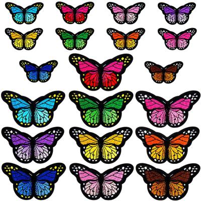 China 20pcs Handmade Iron On Patches For Clothing Multicolor Butterfly Embroidery Patch Appliques Badge Stickers For Clothes for sale