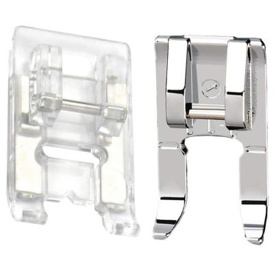 China Household Low Leg Sewing Machine 2 Pcs Toe Satin Stitch Presser Foot Open Clear For All Household Low Leg Sewing Machine Detachable Accessories for sale