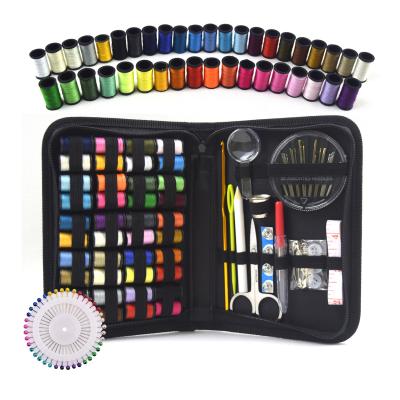 China Travel 128pcs Sewing Kit for Kids with Thread Black Carrying Case Premium Sewing Supplies Bobbins Portable Mini Sewing Kit for sale