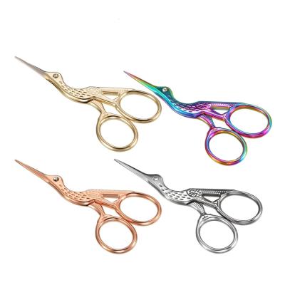 China Small Embroidery Craft Vintage Style Sewing Embroidery Crane Bird Scissors Stork Scissors Stainless Steel Scissors for sale