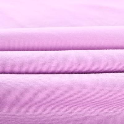 China Shrink-Resistant high quality ready stock solid color 80/2 mercerized 100% cotton knitted jersey fabric for T-shirt for sale