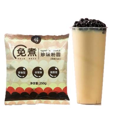 China Milk Tea Instant Tapioca Black Pearls 250g Brown Sugar Crystal Ready To Eat For Taiwan Milk Tea Bubble Tea Soft Drink for sale