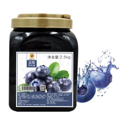 China PRESERVED blueberry 2.5kg canned fruit jam natural fruity flavor fruit jam raw material for milk tea milkshake dessert drink for sale