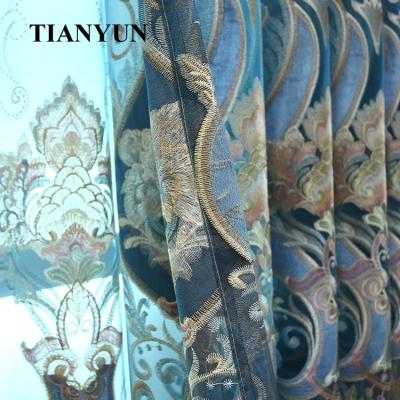 China Luxury Blackout Hot Sale Pattern Blackout Embroidery Curtain Living Room Curtains for sale