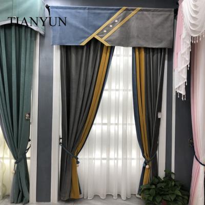 China Simple Comfortable Blackout Fancy Plain Dyed Velvet Blackout Curtain For Living Room for sale