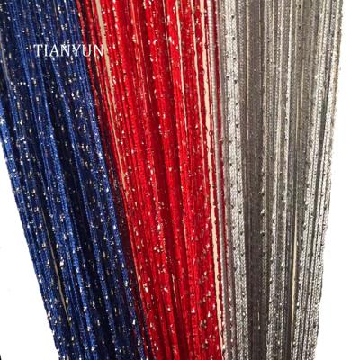 China Metallic 100% Polyester Chainette Twine Yarn Curtains Ready Made Home Decorative for sale