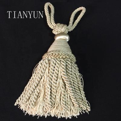 China Newest 2019 Attractive Wholesale Decorative Curtain Twisted Rope Tieback Fringe Tassel For Blinds for sale