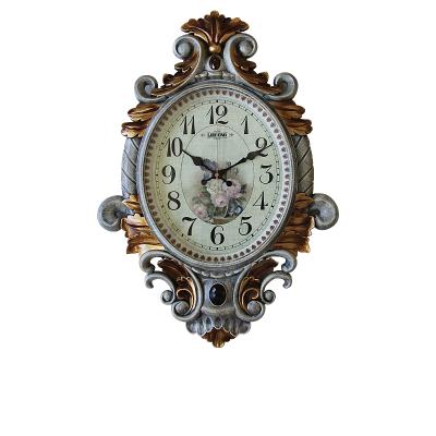 China high quality cheap european antique wall clock vintage analog quartz style home decor H099P10 for sale