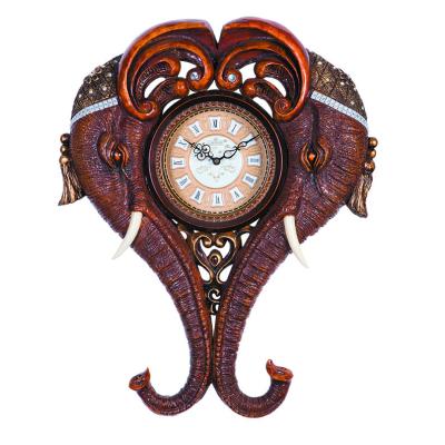 China Polyresin Home Vintage Decorative Classic Elephant Wall Clock Antique Design H170M for sale