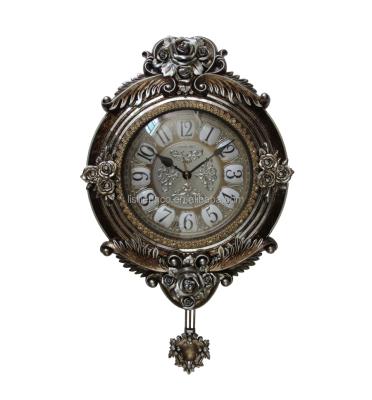 China Classic customized B8182 plastic wall clock /classic quartz wall clock/antique pendulum wall clock for sale