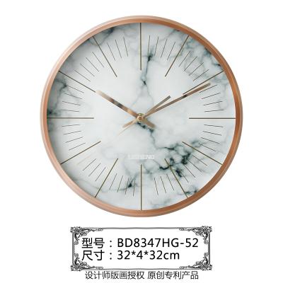 China Europe Rose And Gold High Quality Metal Wall Clock Home Decoration BD8347 for sale