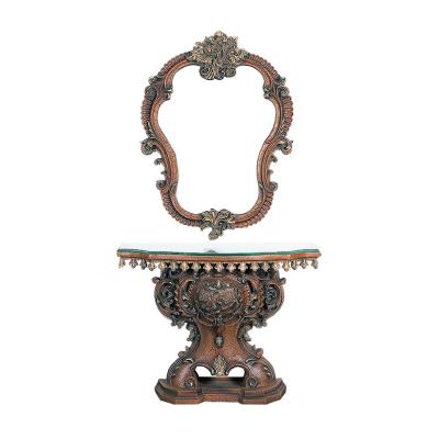 China Highly Detailed Carving Antique Furniture Reproduction Console Table With Mirror 1120HBW for sale