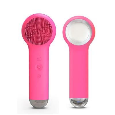 China 2021 IPX 7 Hot Selling DEEPLY CLEANSING Silicone Facial Cleansing Brush Waterproof Electric Brush For Pore Remover With Heating And Cooling Fun for sale