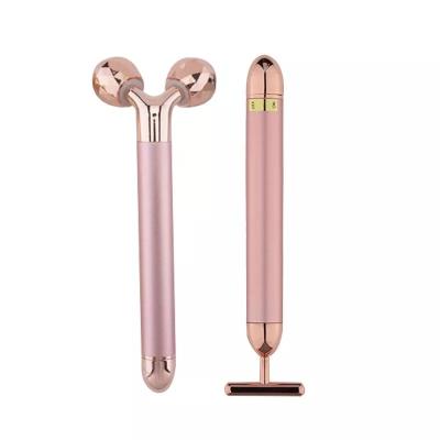 China Ultrasonic Vibration Massager Beauty Bar Anti Wrinkle Pulse Energy Face Firm Lift Convenient Roller For Home Salon for sale