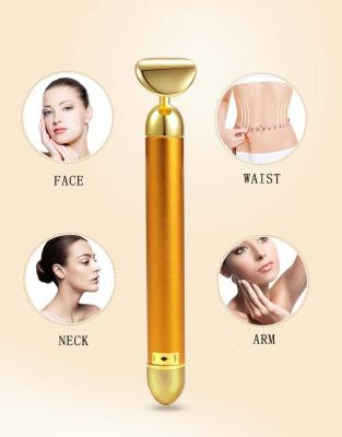 China Family Gold Vibrating O-shape Face Massage Roller Energy Beauty Bar for sale