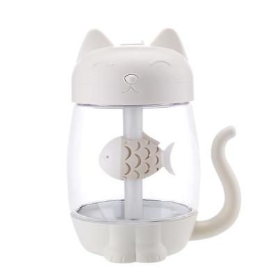 China 350ML USB Bedroom/Office/Home/Car Air Humidifier 3 in 1 Cat Cool Mist Cute Humidifier+Fan+Night Light for sale