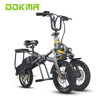 China Dokma steel moped 3 wheel electric scooter tricycle off road mountain bike full suspension electric dualtron for sale